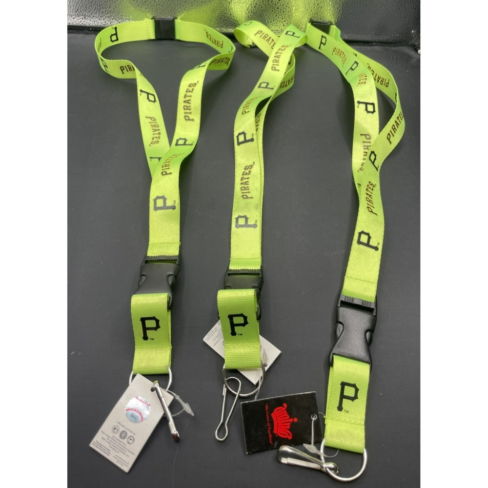 Pittsburgh Pirates MLB Neon Green Lanyard Keychain Aminco Detachable Buckle NWT
